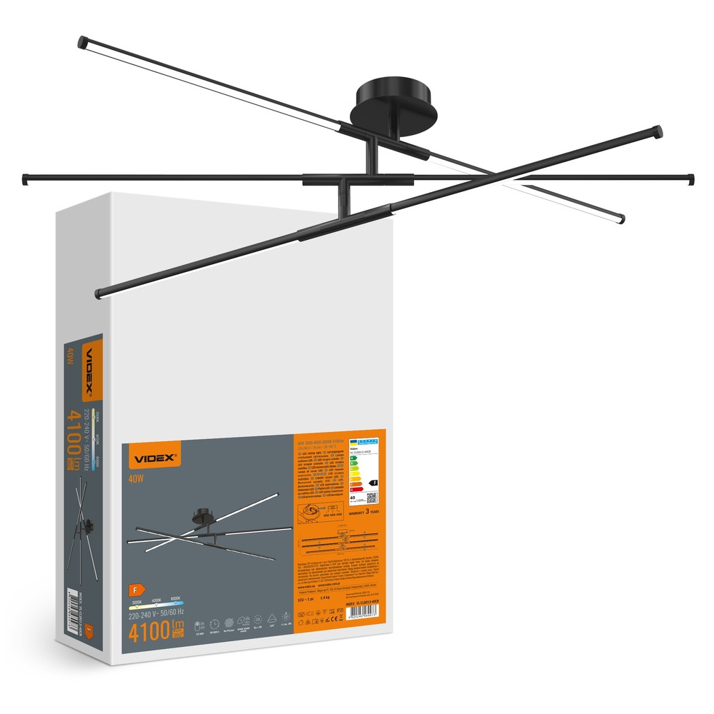 40W LED loftslampe - Sort, CCT - Kulør : Neutral