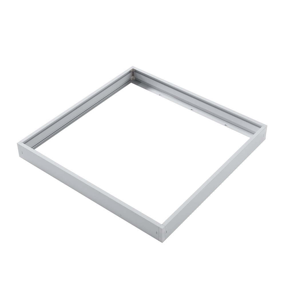 Ramme til 60x60 LED panel - Hurtig samlesæt, plast hjørner, hvid kant, 62mm høj