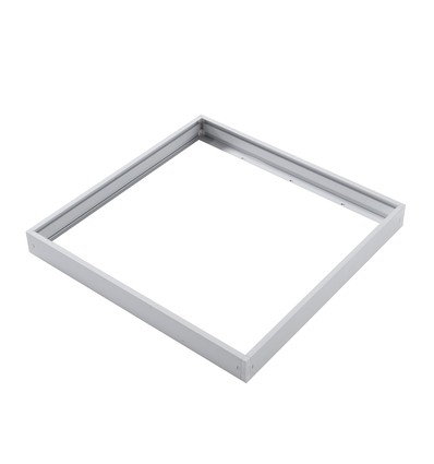 Ramme til 60x60 LED panel - Hurtig samlesæt, plast hjørner, hvid kant, 62mm høj