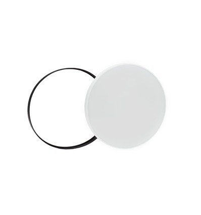 32W LED loftslampe - Ø38cm, Højde: 5,2cm, hvid kant, inkl. sort ring