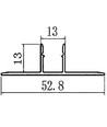 Aluprofil 13x13 til klinker/fliser - 2 meter, sort, inkl. sort cover