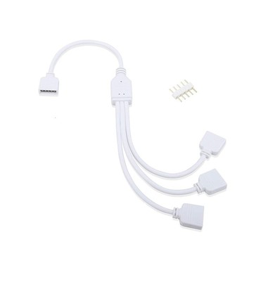 RGB+WW kabel 3-vejs splitter - 12/24V, hvid