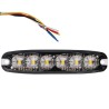 Slim LED Flash/Blitz Lampe 12V-24V IP68 Med 6 x 5W i Gul Lys