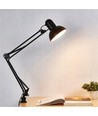 Klassisk Sort Arkitektlampe - Inkl. fod og bordklemme, E27 fatning, Uden lyskilde