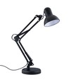 Klassisk Sort Arkitektlampe - Inkl. fod og bordklemme, E27 fatning, Uden lyskilde