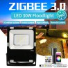 Zigbee Pro LED Projektør 30W i RGB+CCT, IP65, 230V - Sort