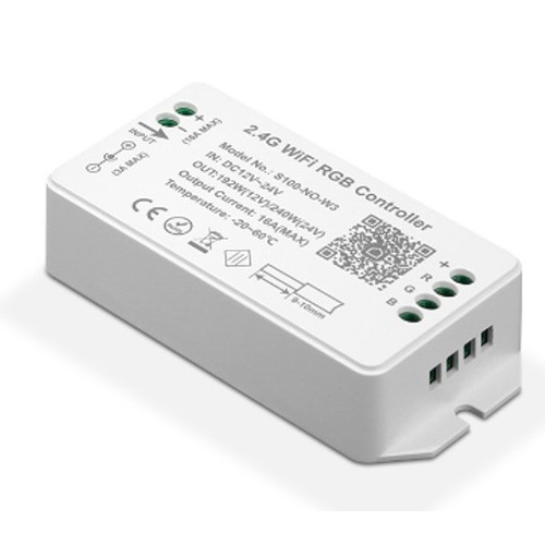 WiFi RGB controller -  Tuya Smart/Smart Life, uden fjernbetjening, Google Home/Alexa kompatibel, 12V (120W), 24V (240W)