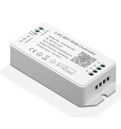 WiFi RGB controller - Tuya Smart/Smart Life, uden fjernbetjening, Google Home/Alexa kompatibel, 12V (120W), 24V (240W)