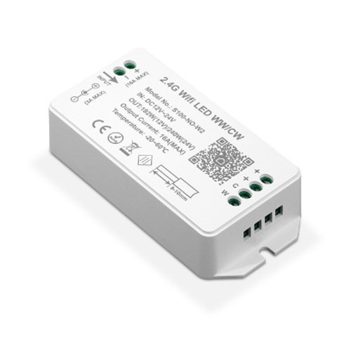 WiFi CCT controller - Tuya Smart/Smart Life, uden fjernbetjening, Google Home/Alexa kompatibel, 12V (120W), 24V (240W)