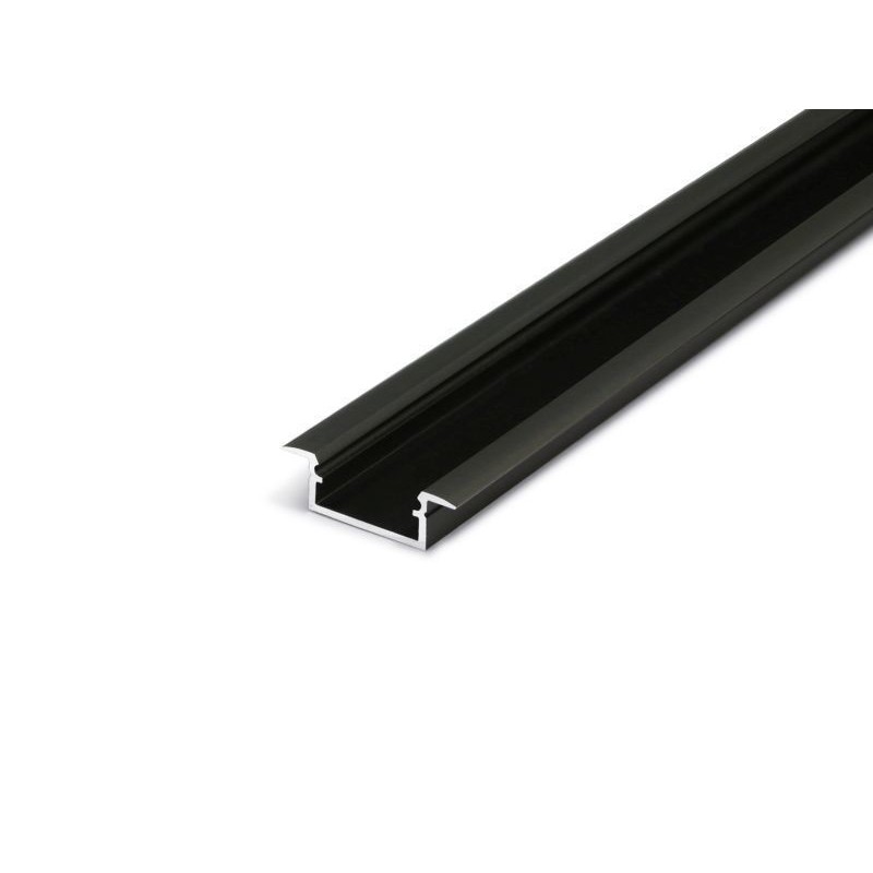 Sort Indbygnings profil Til LED Strip (Model Begtin12) - 2 Meter