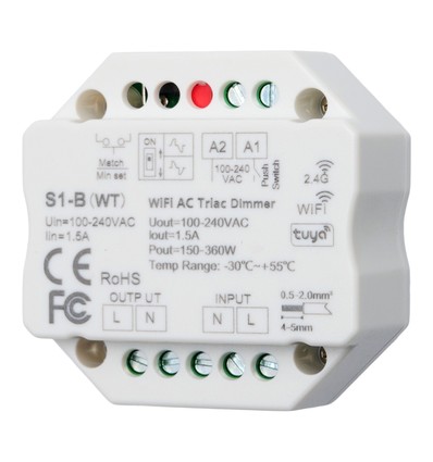 LEDlife rWave indbygningsdæmper - Tuya Smart/SmartLife, RF+Wifi, 200W LED dæmper, til indbygning