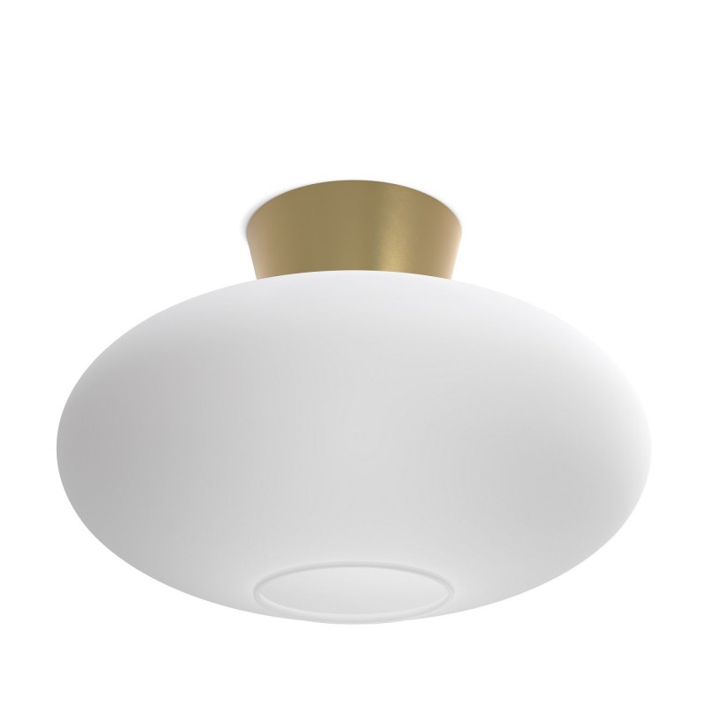 Se Bullo XL Plafond Lampe Ø38, E27 i Messing/Opal Glas - Belid hos detLED