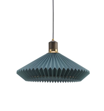 Halo Design - Paris Pendant Ø56 cm Blå - Sort kabel - Stofskærm