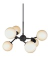 Halo Design - ATOM Chandelier 6L G9 sort/opal glas