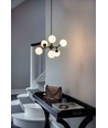 Halo Design - ATOM Chandelier 6L G9 sort/opal glas