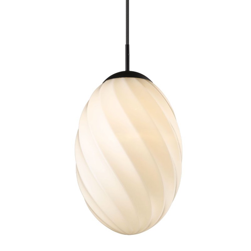 Twist Pendel Lampe Ø25, E27 i Opal/Sort - Halo Design