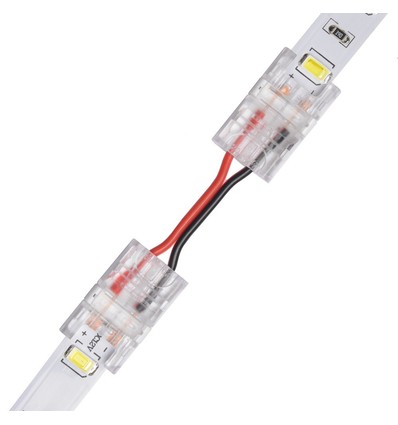 Slim Samler med ledning til LED strip - 10mm, enkeltfarvet, IP20, 5V-24V