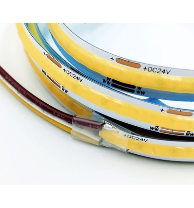 16W/m CCT COB-LED strip - 5m, IP20, 512 LED pr. meter, 24V, RA97