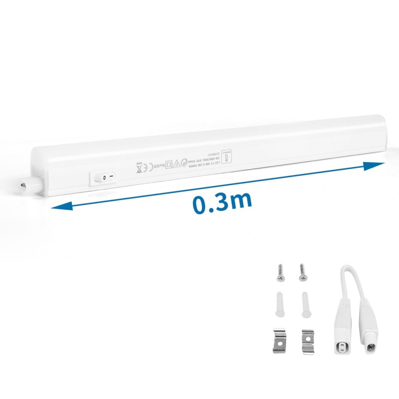 Se Aigostar Slim T5 LED underskabsarmatur på 4W i 3000K, 230V - 300 mm hos detLED