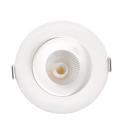 7W Ø10cm Lavprofil indbygningsspot dæmpbar RA93 - Hul: Ø8,3 cm, Mål: Ø10 cm, CCT