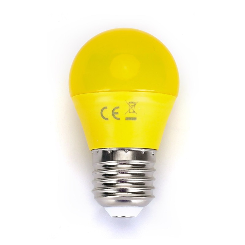 Aigostar farvede LED pære E27 i mat, G45, 4W i gul