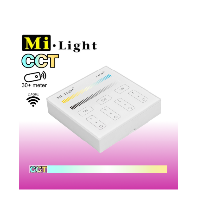 Restsalg: Mi-Light CCT vægpanel til batteri 2,4GHz - 4 Zoner