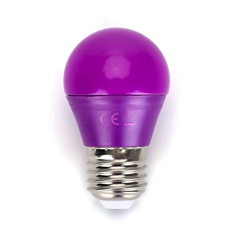 Aigostar farvede LED pære E27 i mat, G45, 4W i lilla