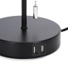 Aigostar Retro bordlampe til E27 med 2 x USB oplader - sort/grå skærm