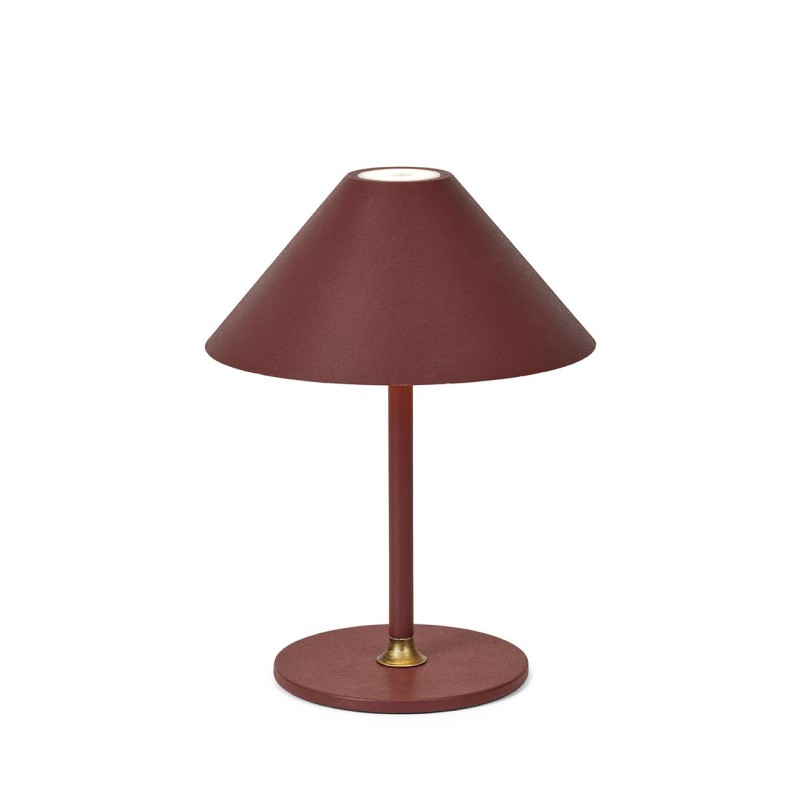 HYGGE opladelig bordlampe med touch dæmp i rødbrun - Halo Design