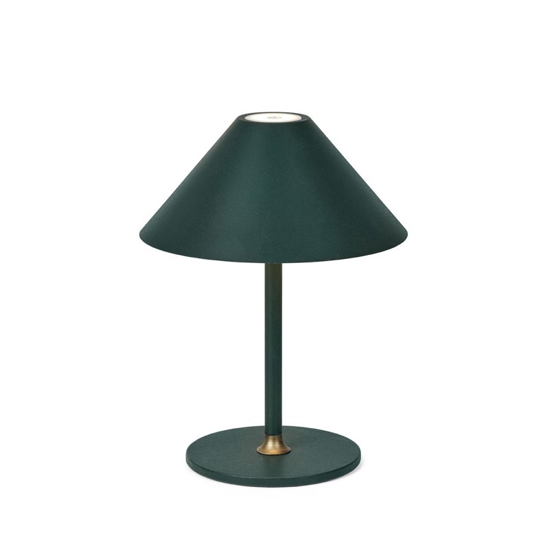 HYGGE opladelig bordlampe med touch dæmp i mørk grøn - Halo Design