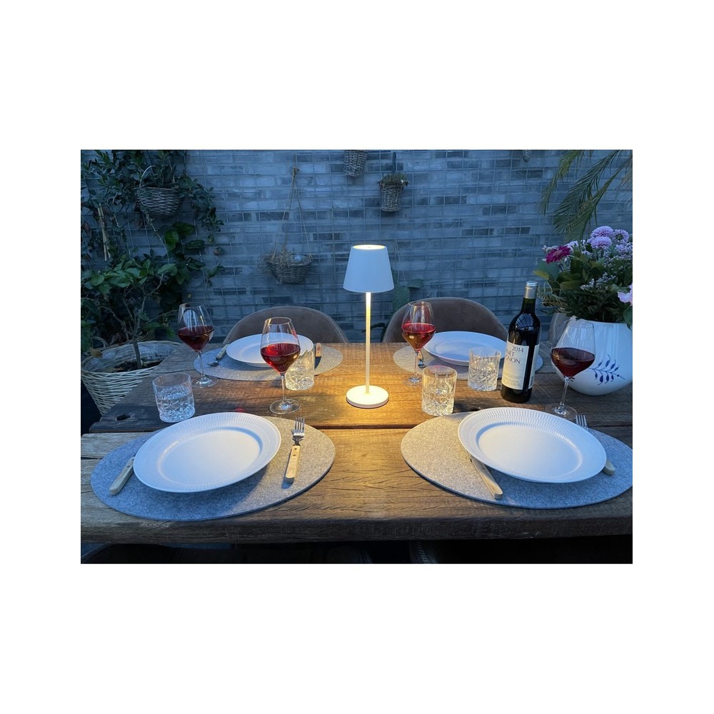 Opladelig bordlampe, udendørs, 2700K, RA97, dæmpbar, hvid - Calida Mini