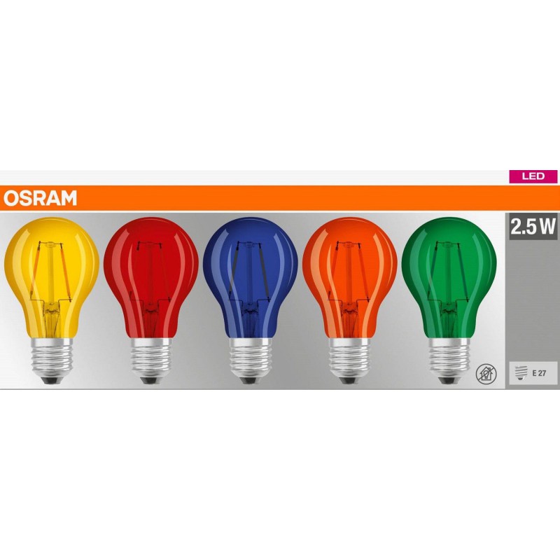 Osram Farvede LED Pære E27 5-Pak