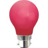 Farvede B22 LED Pære På 1W i Rød, Ø55, 230V - 360°
