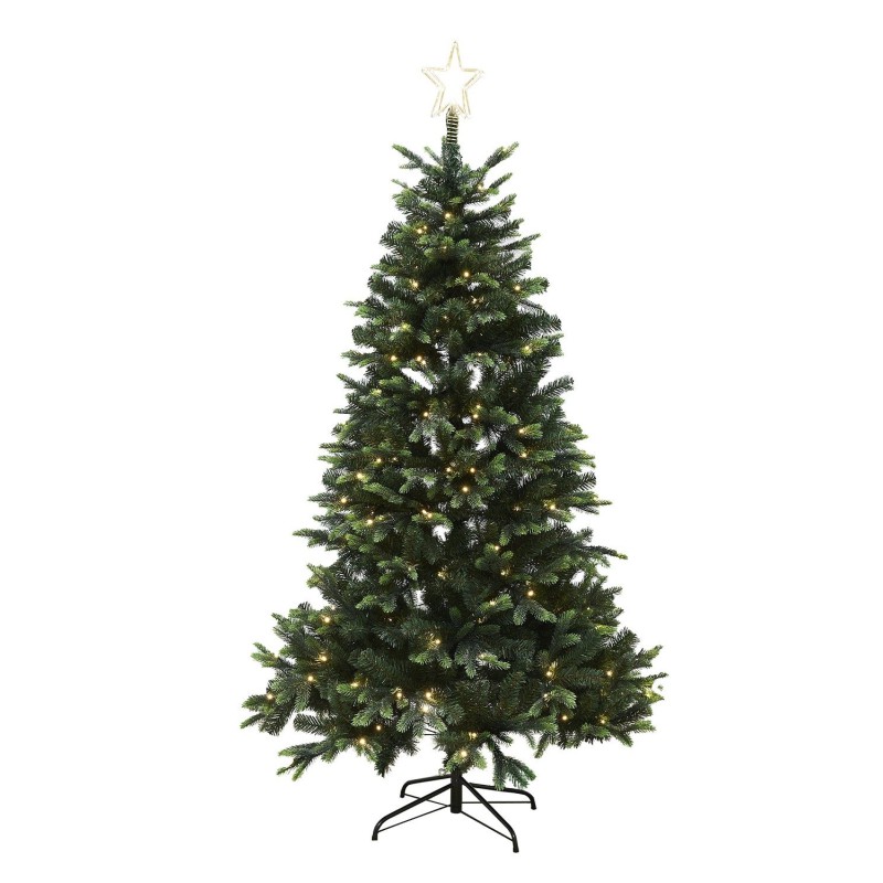 Høj Kvalitets Kunstigt Juletræ 210 cm. Med LED Lys og Stjerne