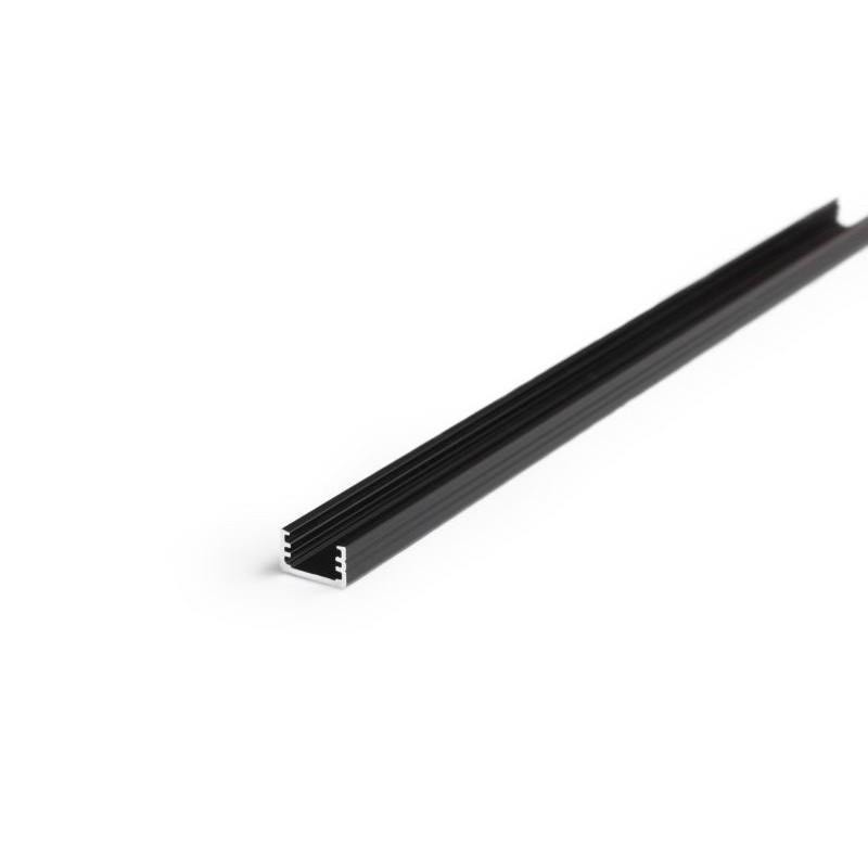 Aluminiums profil i Sort Til LED Strip, Model SLIM8 - 2 Meter