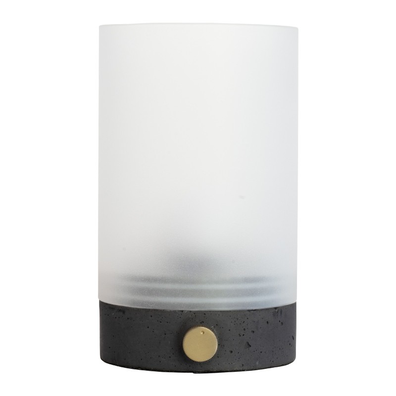 Cozy LED Lanterne, 2700K, Dæmpbar i Opal/Grå Beton - Dyberg Larsen