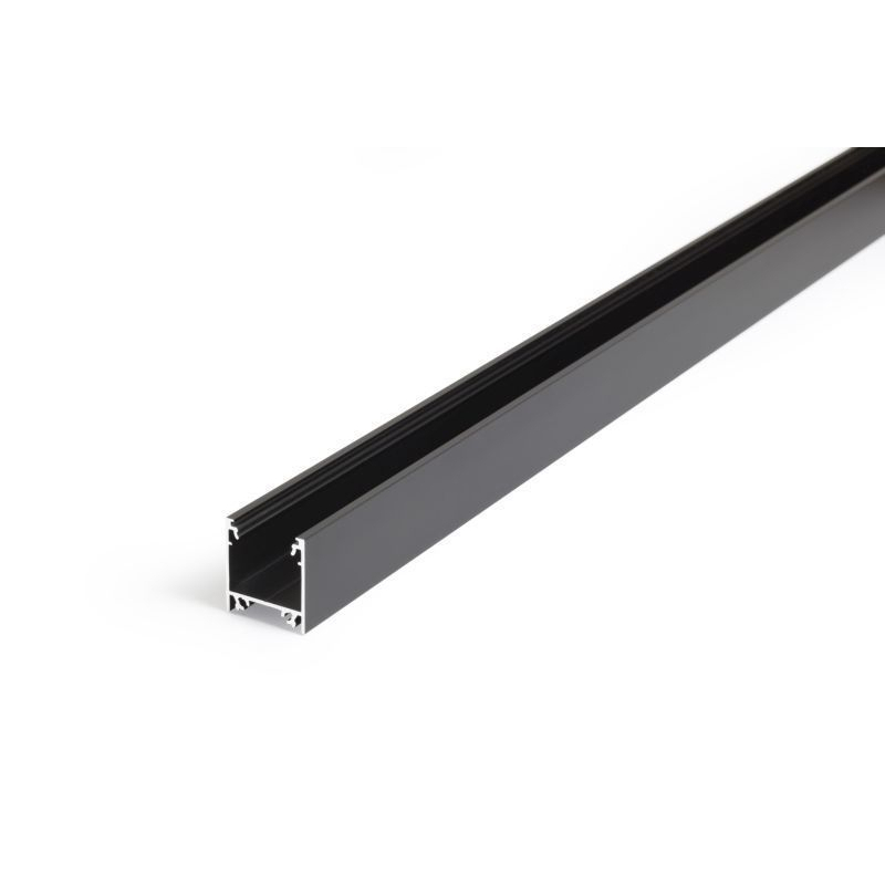 Aluminiums profil i Sort Til LED Strip (LINEA20) - 2 Meter