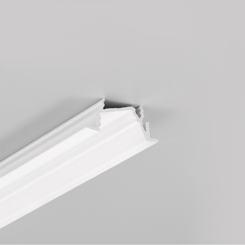 DIAGONAL14 Indfræsning Alu profil i Hvid Til LED Strip - 2 Meter