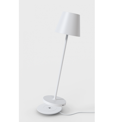 Opladelig bordlampe, udendørs, 2700K, RA97, dæmpbar, hvid, med opladerfod - Calida Mini