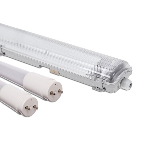 120cm Armatur + 2x LED rør T8 - IP65, gennemfortrådet