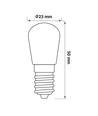 Outlet: 1.8W LED pære - køleskabspære, E14, T20