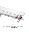 150cm Limea T8 LED armatur, gennemfortrådet - Til 1x150cm LED rør, IP65 vandtæt