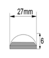 50 cm LED skabsbelysning - 6mm høj, 12V DC,  4W, med endeprop