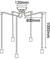 Edderkoppe loftslampe - E27, 1,5m ledning