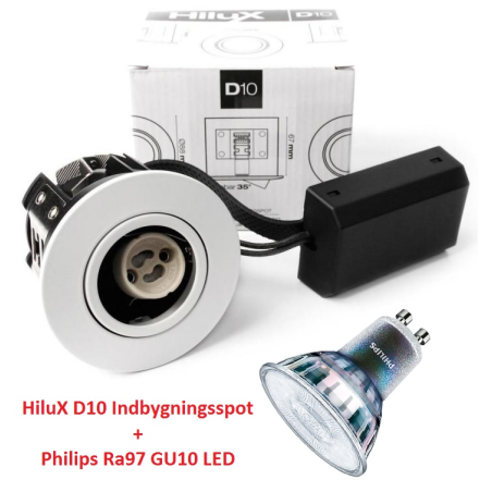 Philips Expert D10 LED Spot 3,9W 2700K Ra97 230V i Hvid