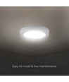 V-Tac 6W LED loftslampe - Ø12cm, Højde: 3cm, hvid kant, inkl. lyskilde