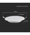 12W Ø17cm LED indbygningspanel - Hul: Ø15,5 cm, Mål: Ø17 cm