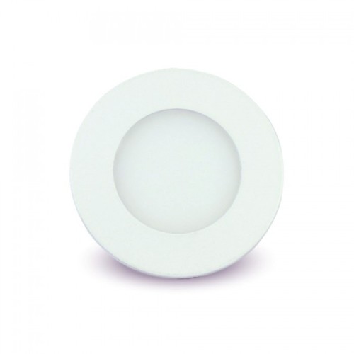 3W Ø8,4cm LED indbygningspanel - Hul: Ø7,3 cm, Mål: Ø8,4 cm