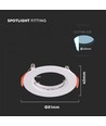MR16/GU10 Downlight kit - Uden lyskilde, Blank hvid, Hul: Ø6,3 cm, Mål: Ø8 cm