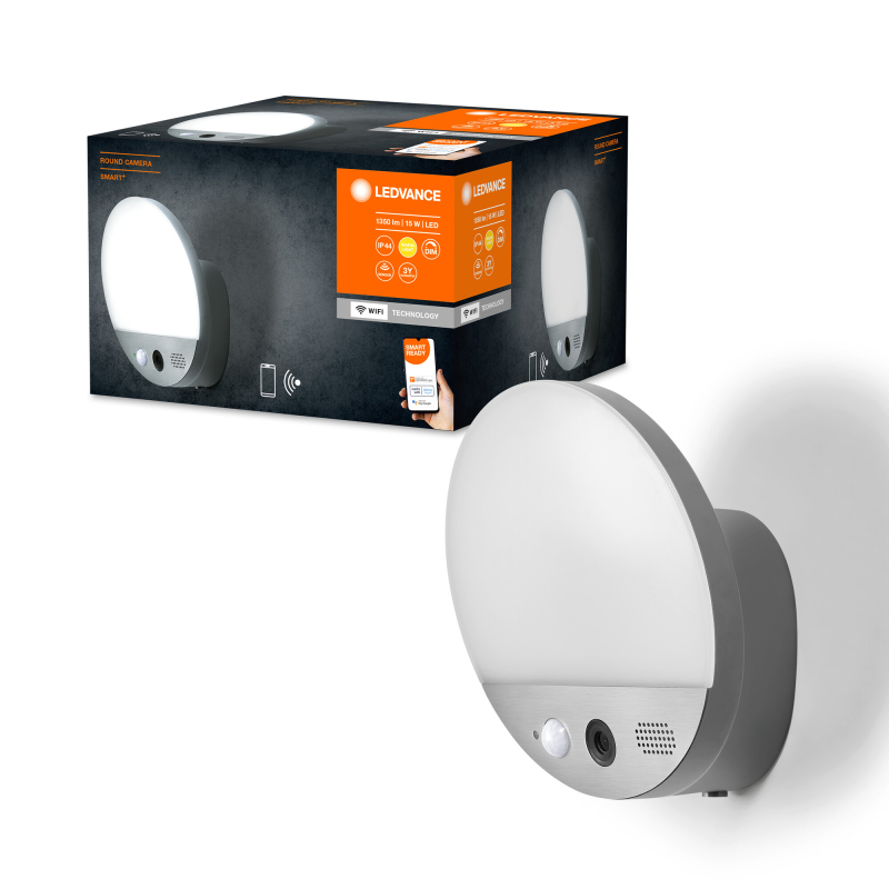 Se Ledvance Smart+ Vægarmatur M/kamera 950lm 15w/830 Ip44 Wifi - Lampe hos detLED